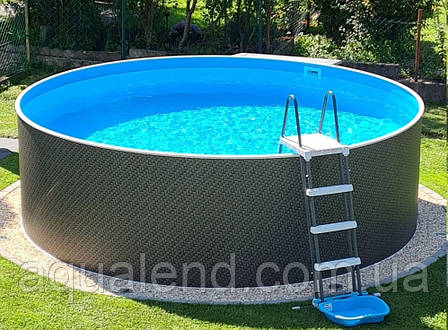 Збірний каркасний басейн Azuro 3,6 x 1.2м Rattan (блакитна плівка 0,5 мм, морозостійкий), фото 1