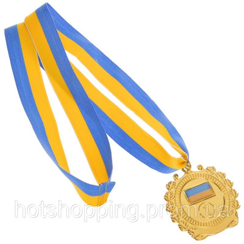 Медаль спортивная с лентой UKRAINE с украинской символикой Zelart C-3163 цвет золотой ht - фото 4 - id-p2147760573