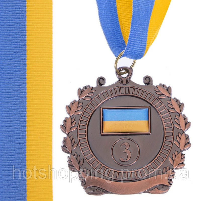 Медаль спортивная с лентой UKRAINE с украинской символикой Zelart C-3163 цвет золотой ht - фото 8 - id-p2147760573