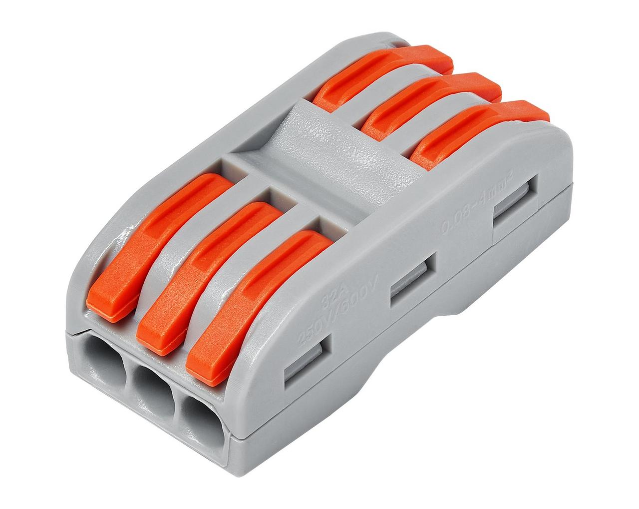 Клема швидкого монтажу DELUX Сonnector 3p (3р+3p) непрозорий, фото 1