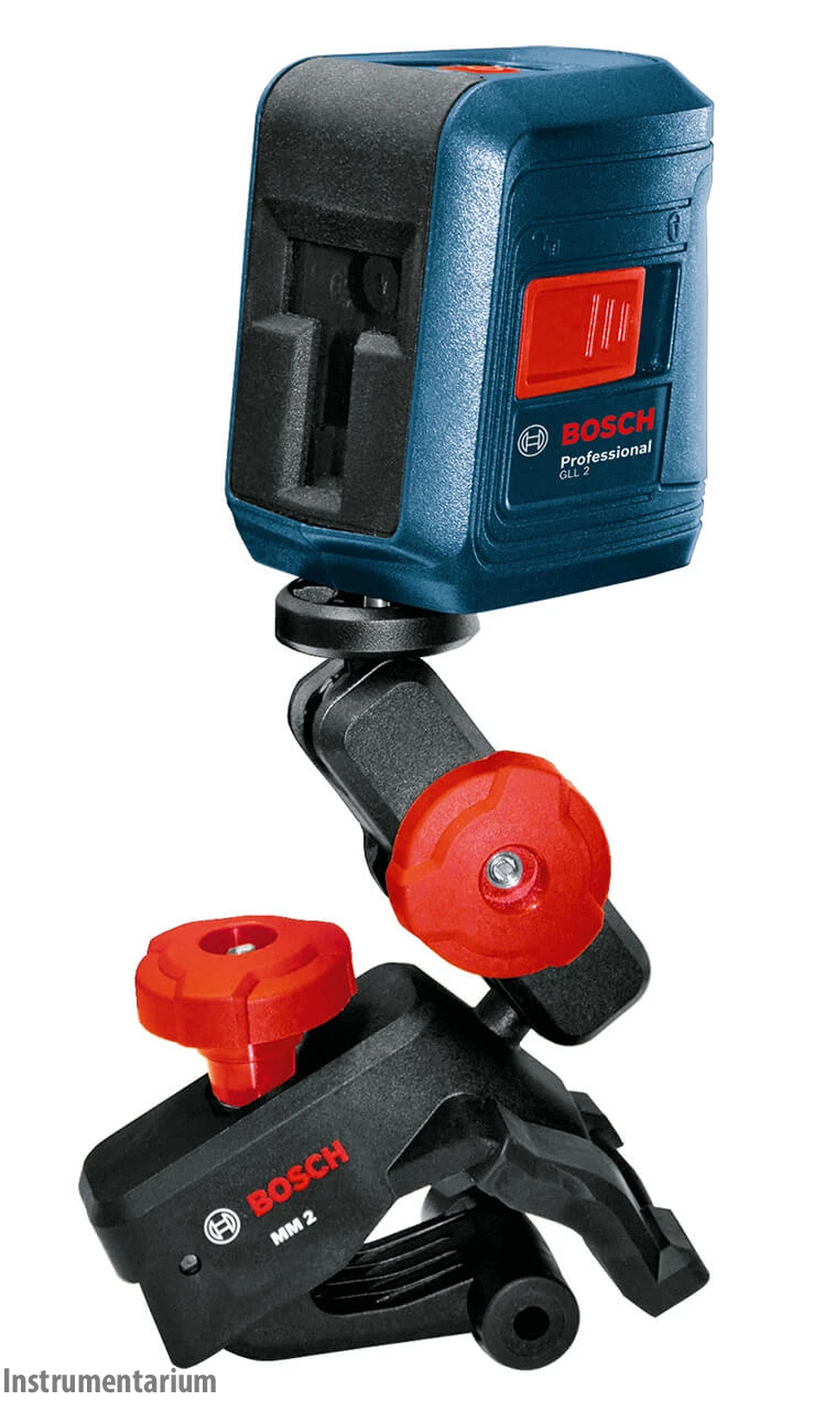Професійний лазерний нівелір Bosch Professional GLL 2 з тримачем MM 2 : два червоних променя, 10 м (0601063A01), фото 1