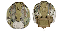 Тактический Кавер На Шлем Fast IDOGEAR Multicam с подсумком для аккумулятора - Чехол на шлем Мультикам