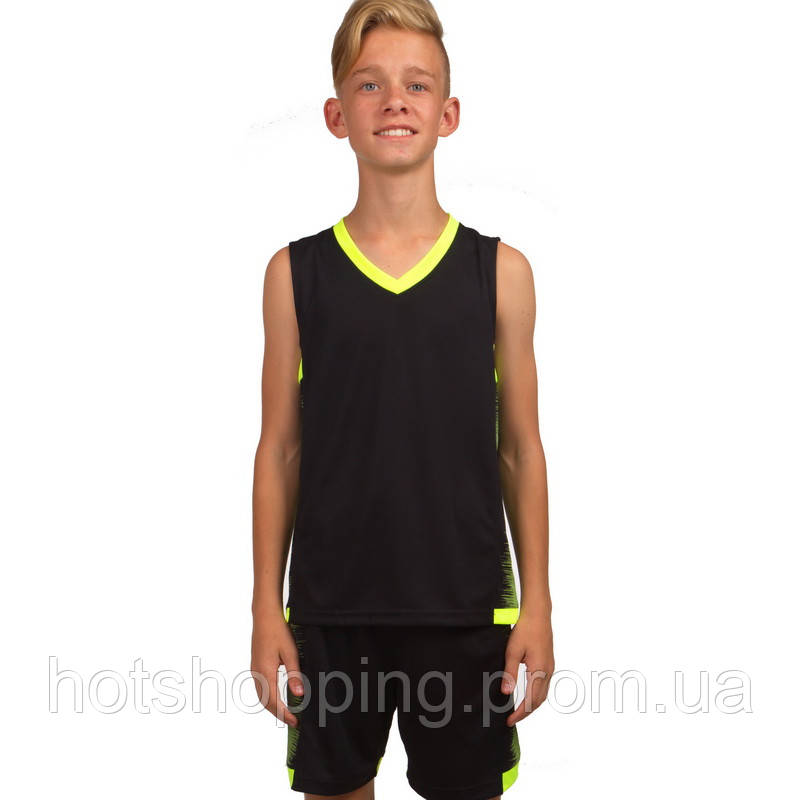 Форма баскетбольная детская Lingo LD-8018T размер 4XS цвет черный-лимонный ht - фото 2 - id-p2147773585