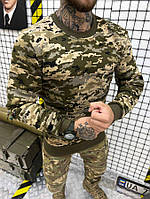 Тактический теплый свитшот на флисе качественный пиксель ЗСУ армейская камуфляжная кофта флис полар