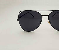 Солнцезащитные очки авиаторы (капли) унисекс, брендовые, стильные, чёрные очки в тонкой оправе