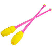 Булавы для художественной гимнастики Zelart C-0964 цвет розовый-желтый ht