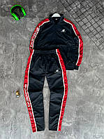 Чоловічий спортивний костюм New Balance на блискавці з лампасами чорний Нью Беланс весняний (B)