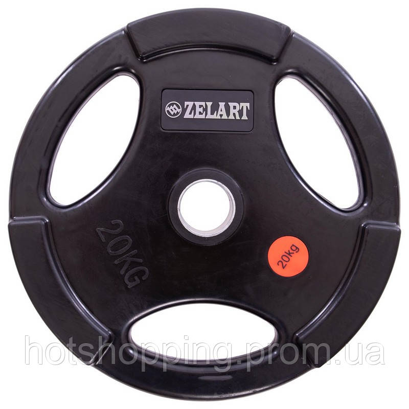 Блины (диски) обрезиненные Zelart Z-HIT TA-5160-20 51мм 20кг черный ht - фото 2 - id-p2147761248