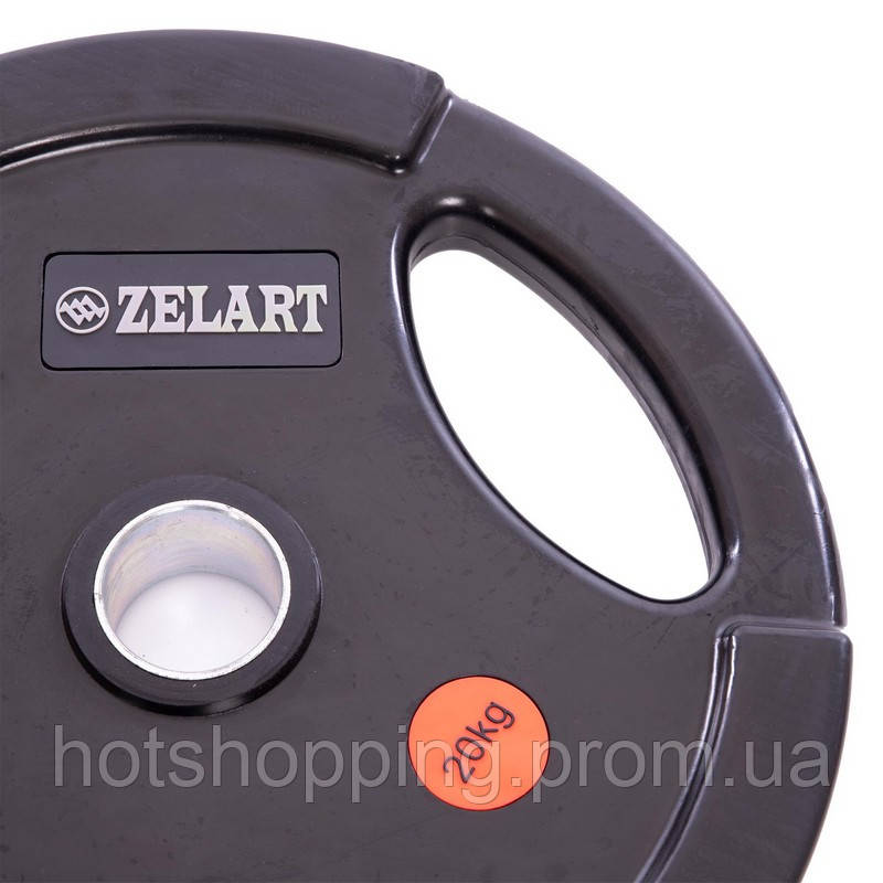Блины (диски) обрезиненные Zelart Z-HIT TA-5160-20 51мм 20кг черный ht - фото 3 - id-p2147761248