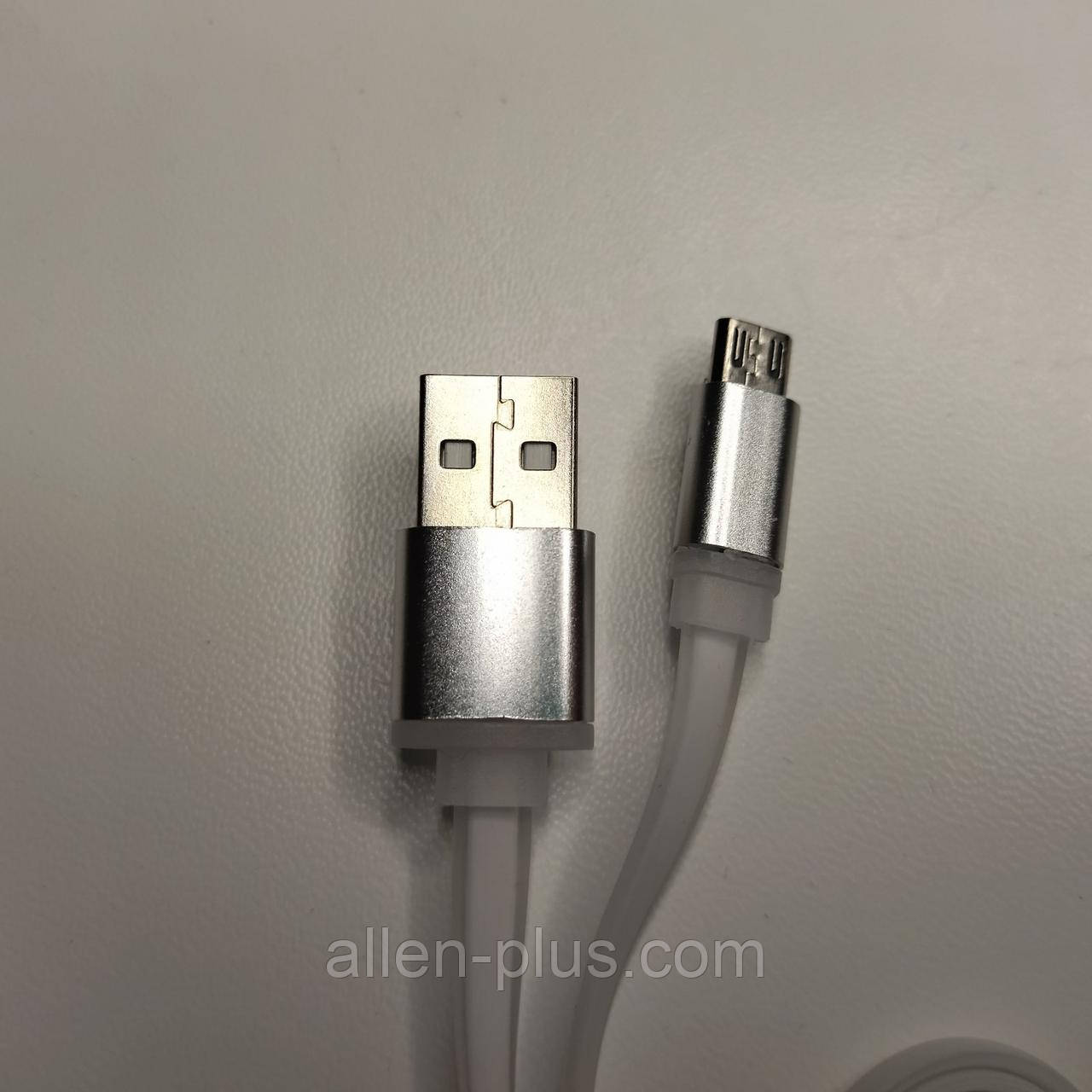Кабель плоский Havit HV-CB630 USB to MicroUSB, white, фото 1