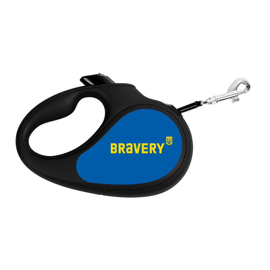 Повідець-рулетка для собак WAUDOG R-leash, малюнок "Сдрібність", L, до 50 кг, 5 м, світловідбивна стрічка чорний, фото 1
