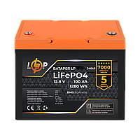 SM Аккумулятор LP LiFePO4 12,8V - 100 Ah (1280Wh) (BMS 80A/40А) пластик для ИБП