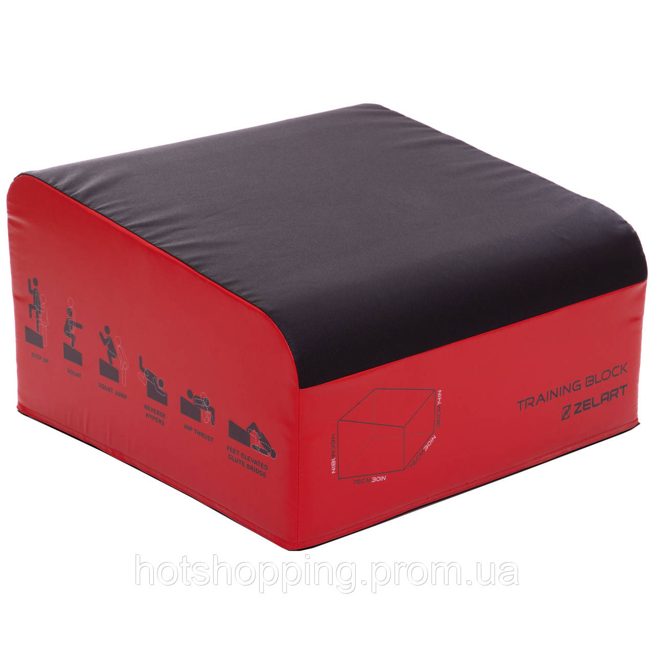 Бокс плиометрический мягкий трапеция Zelart Plyo box FI-3632 1шт 76-76-36/46 см красный-черный ht - фото 1 - id-p2147761517