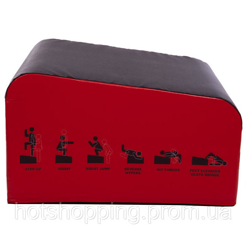 Бокс плиометрический мягкий трапеция Zelart Plyo box FI-3632 1шт 76-76-36/46 см красный-черный ht - фото 3 - id-p2147761517