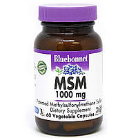 MSM 1000 мг Bluebonnet Nutrition 60 вегетарианских капсул ZZ, код: 7575120