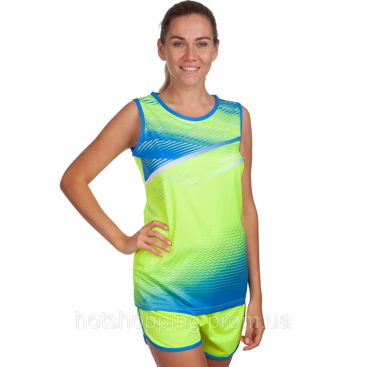 Форма для легкой атлетики женская LIDONG LD-8312 размер L цвет салатовый-синий ht - фото 1 - id-p2147779273