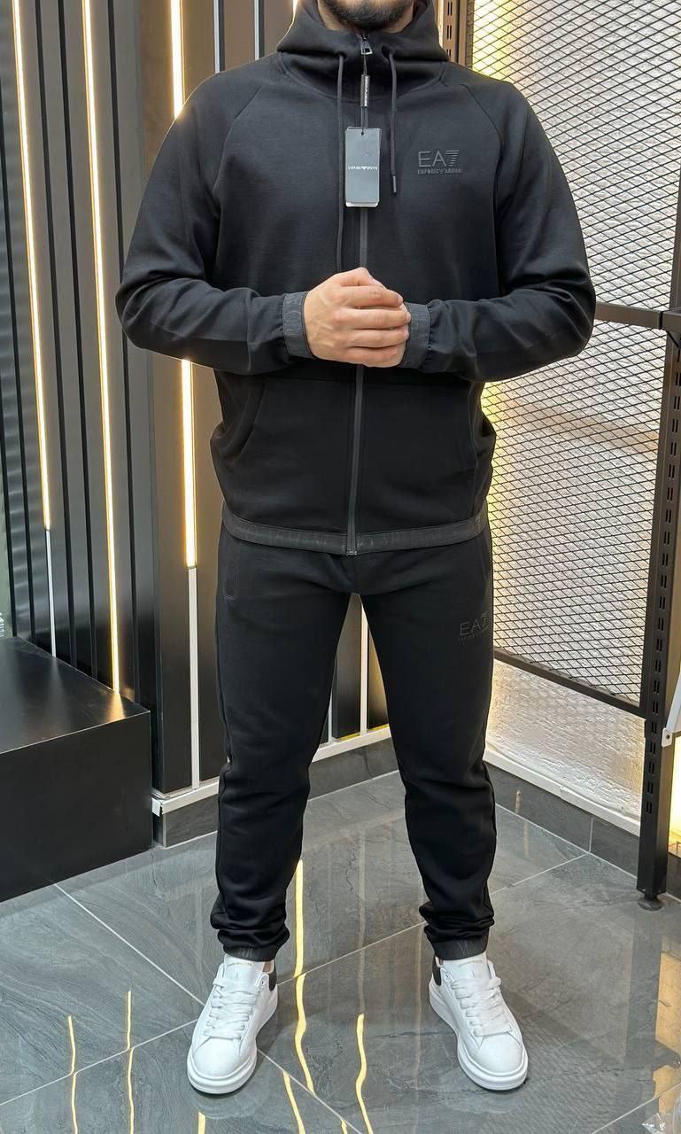 Чоловічий спортивний костюм Armani CK7718 чорний, фото 1