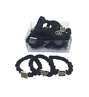 Резинка для волосся чорна під бренд