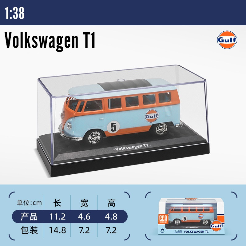 Модель Автобус Volkswagen T1 GULF (1962 г) 1:38 Фольксваген Classical Bus, фото 1