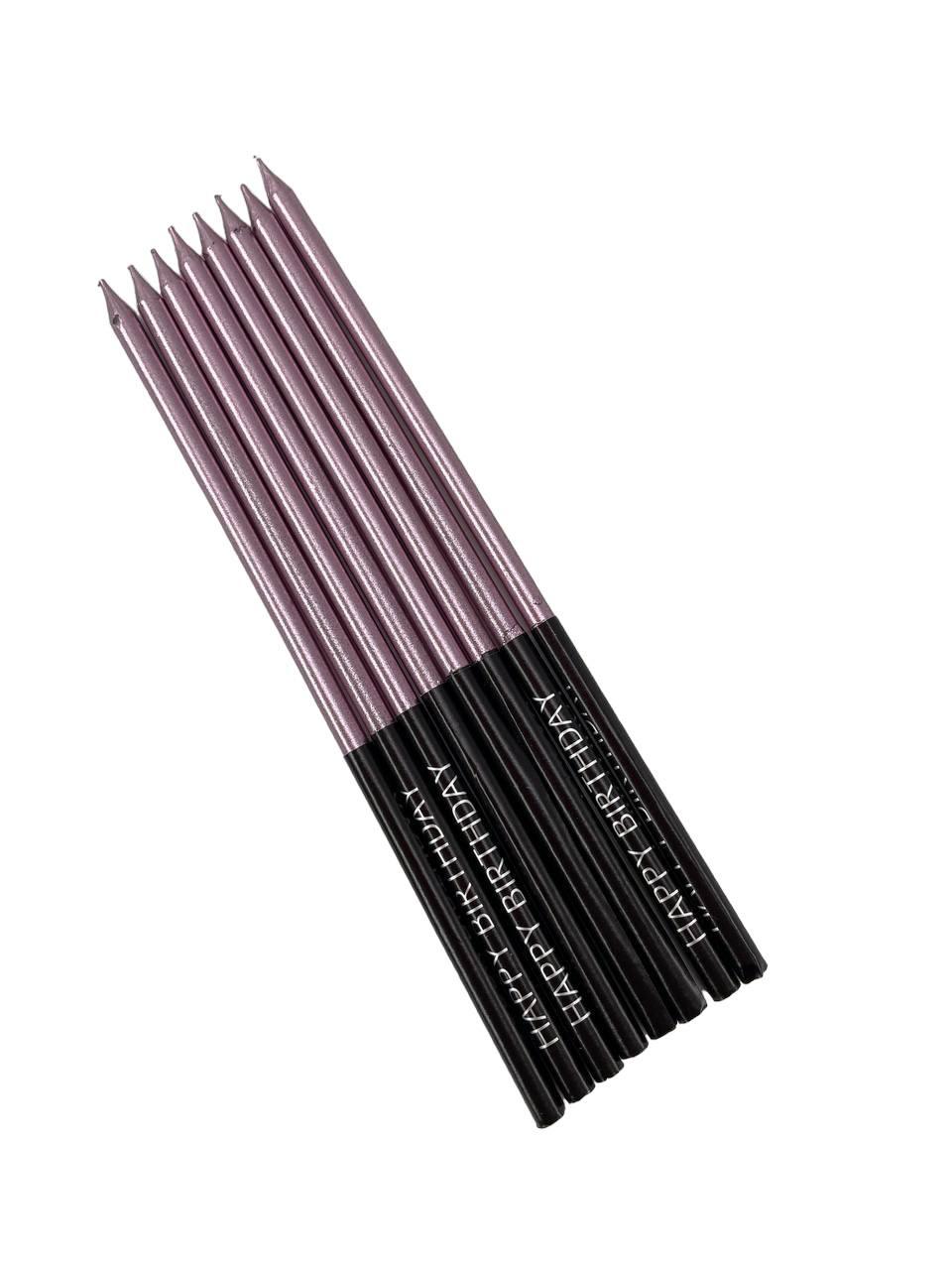 Свічки для торта рожеві  8 штук 14 см