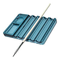 Підставка під пензля з палітрою пластикова, синя