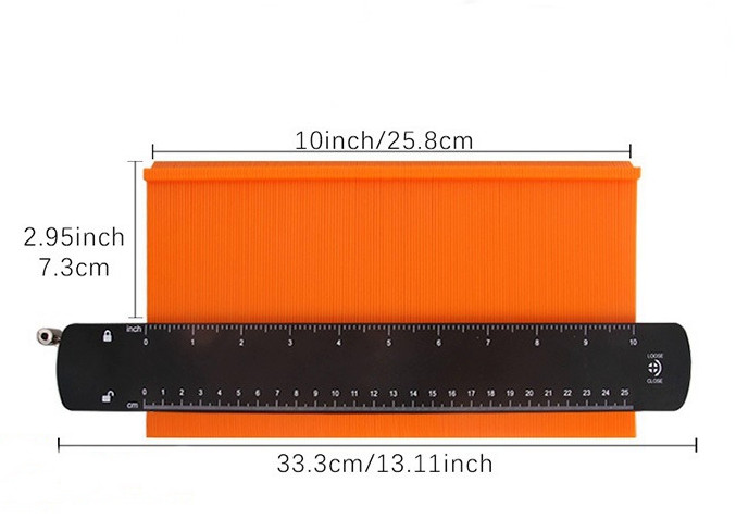 Контуромір 10 дюймів,контурний шаблон,вимірювач контуру,Шаблон для копіювання,шаблон лінійка,вимірювач контуру,Контурна лінійка, фото 1