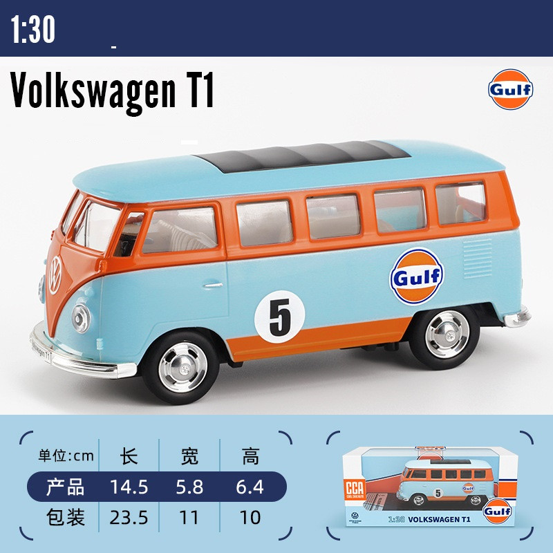 Модель Автобус Volkswagen T1 GULF (1962 г) 1:30 Фольксваген Classical Bus, фото 1