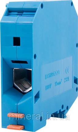 Клемна колодка набірна на DIN-рейку e.tc.din.pro.95.blue, синя, з кришкою, фото 1