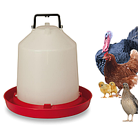 Поилки для цыплят вакуумная на 10 л с ручкой для домашней птицы кур перепелов индюков бройлеров гусей уток