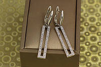 Серьги подвески Xuping Jewelry прямоугольники 4,3 см серебристые