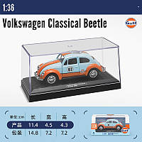 Автомодель Легкосплавная автомобиля Volkswagen Beetle ЖУК GULF №67 (размер 1:36)