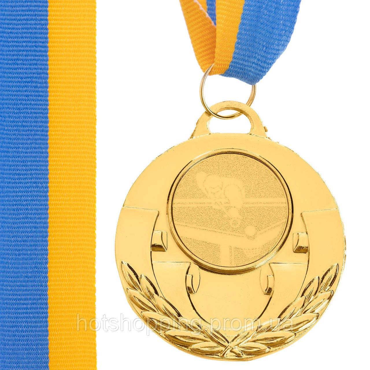 Медаль спортивная с лентой Zelart AIM Бильярд C-4846-0021 цвет золотой ht - фото 1 - id-p2147822947
