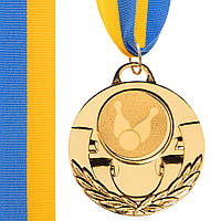 Медаль спортивна зі стрічкою Zelart AIM Боулінг C-4846-0006 колір золотий ht
