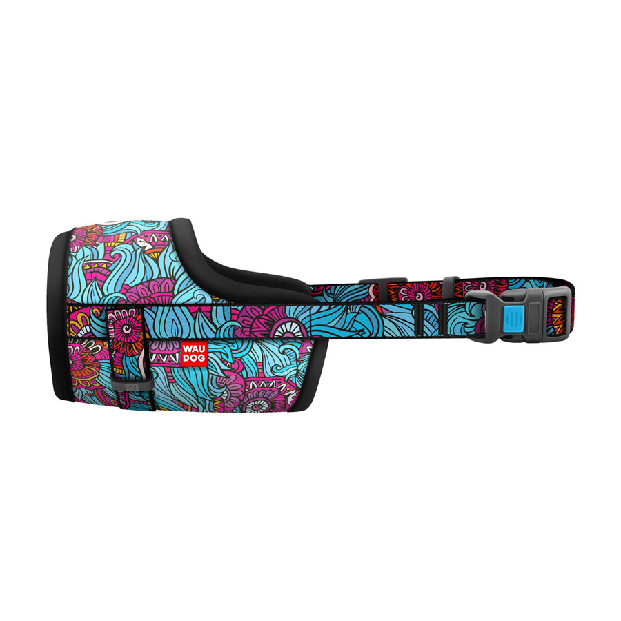 Намордник для собак WAUDOG Nylon, малюнок "Літо", пластиковий фастекс, розмір No2, О 19-26 см, фото 1