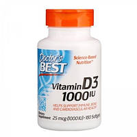 Витамин D Doctor's Best Vitamin D3 1000 IU 180 Softgels ZZ, код: 7540887