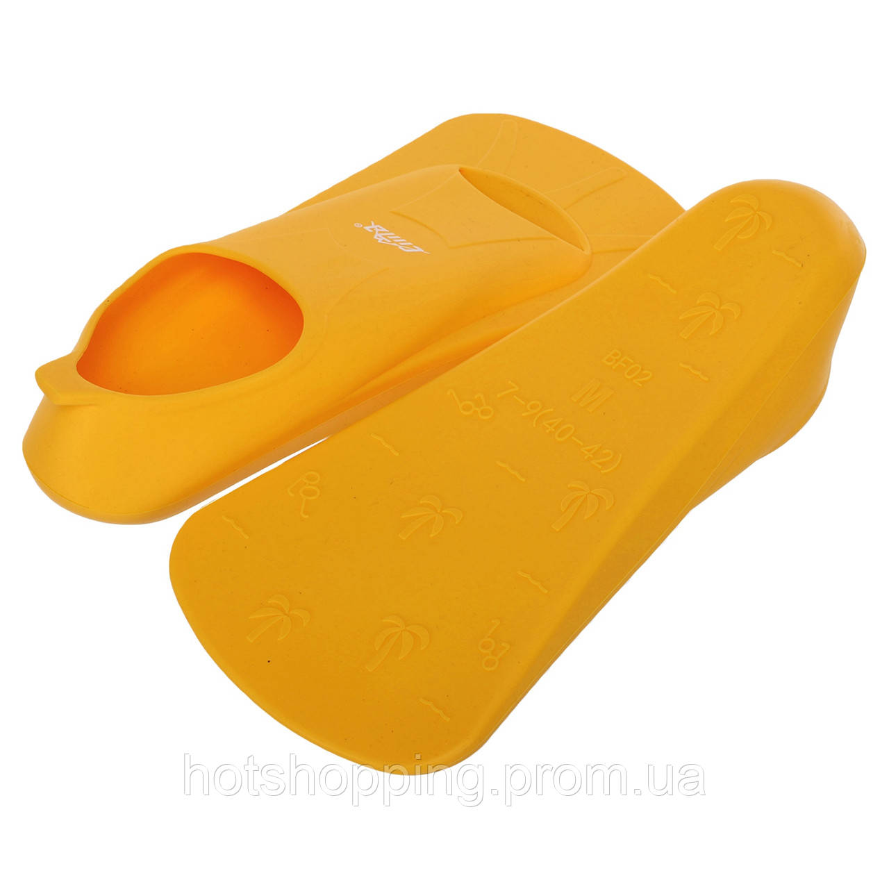 Ласты для тренировок в бассейне короткие с закрытой пяткой CIMA F002 размер 3XS (32-34) цвет оранжевый ht - фото 10 - id-p2147809988