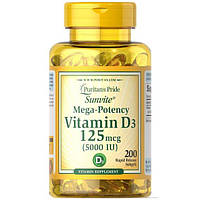 Витамин D Puritan's Pride Vitamin D3 5000 IU 200 Softgels ZZ, код: 7518972