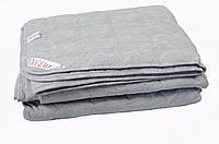 Облегченное шерстяное одеяло Vi'Lur 200x220 Евро Бязь Хлопок 100% Серый ZZ, код: 6837909