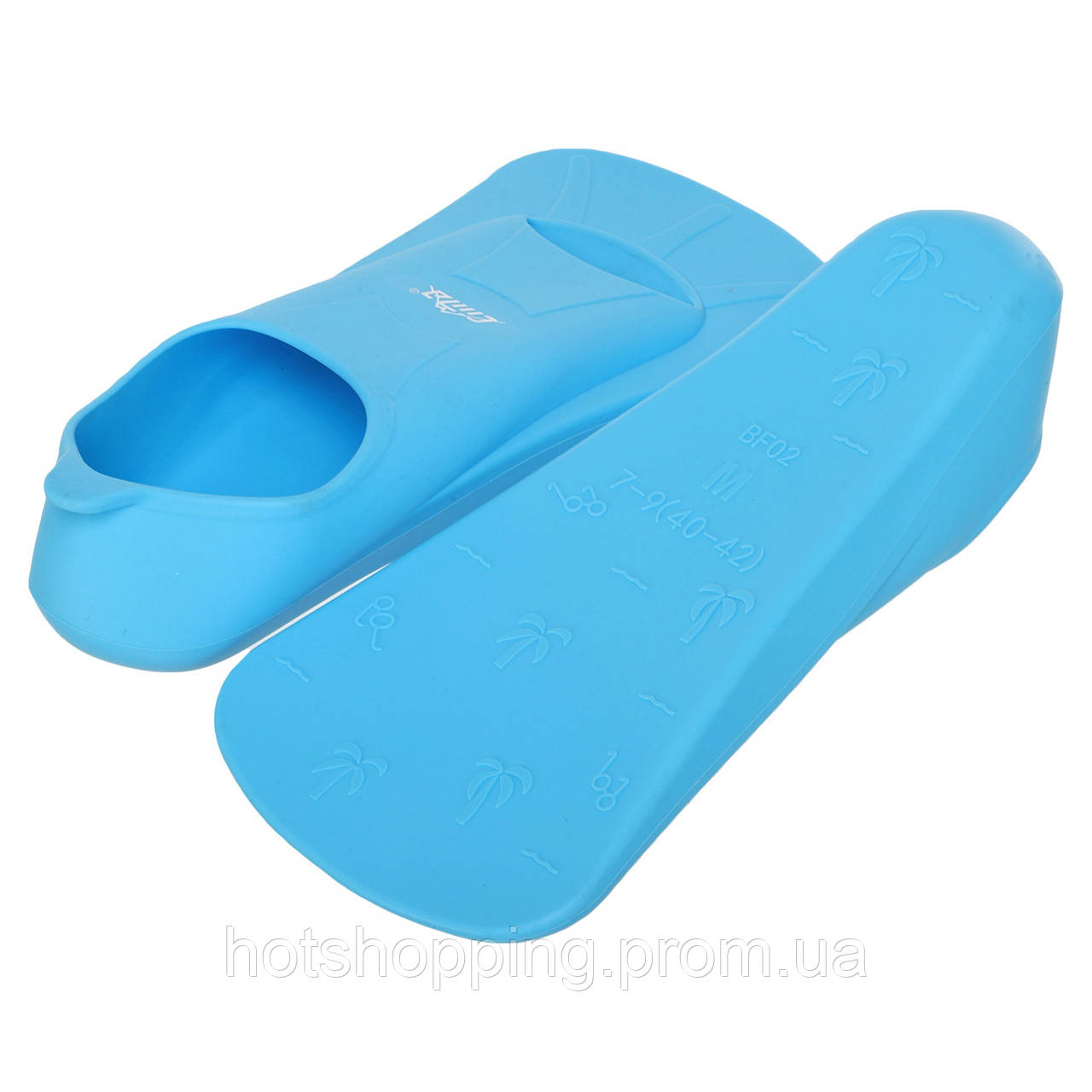 Ласты для тренировок в бассейне короткие с закрытой пяткой CIMA F002 размер 2XS (34-36) цвет синий ht - фото 3 - id-p2147809994
