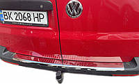 Накладка на задний бампер с загибом (Carmos V1, сталь) для Volkswagen T5 Caravelle 2004-2010 гг drd