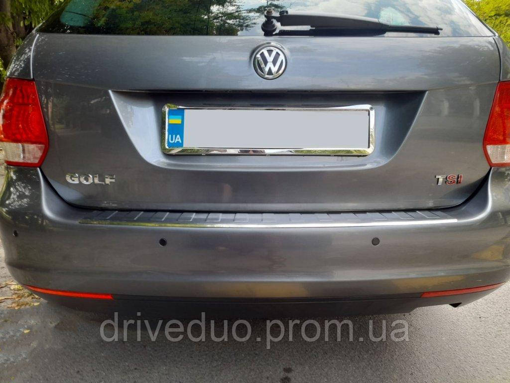 Накладка на задний бампер Carmos (SW, нерж) для Volkswagen Golf 6 drd - фото 4 - id-p2147853996