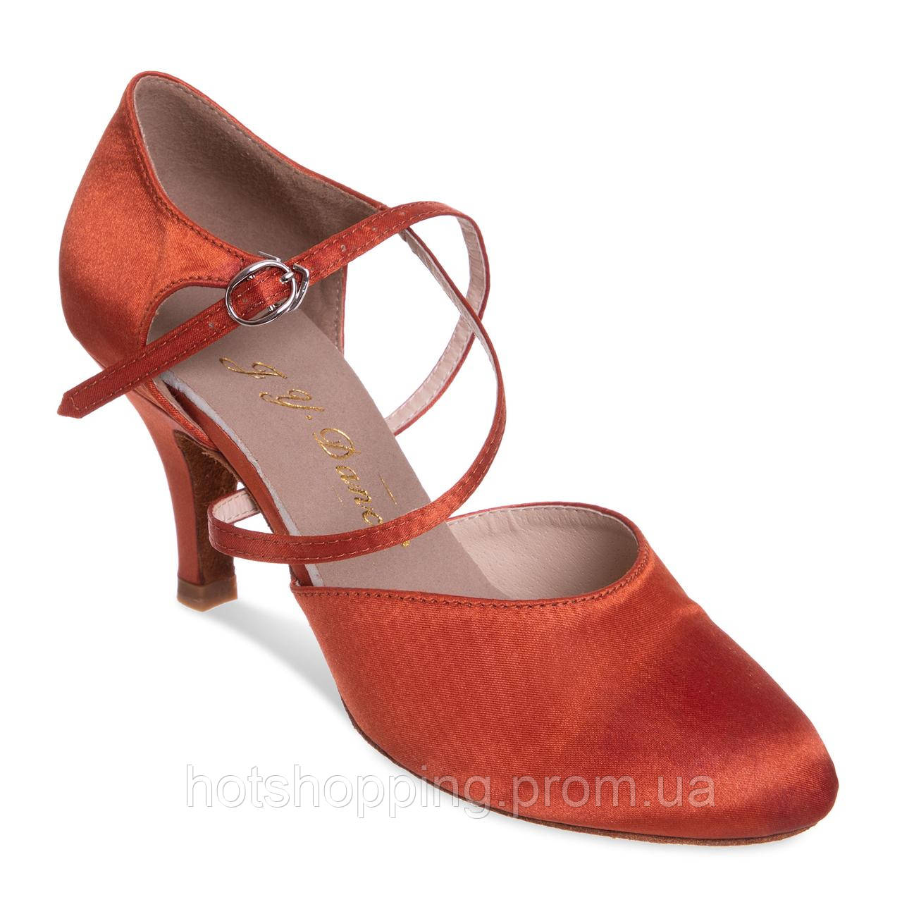 Обувь для бальных танцев женская Латина с закрытым носком F-Dance LD6001-BZ размер 36 цвет бронзовый ht - фото 1 - id-p2147838441