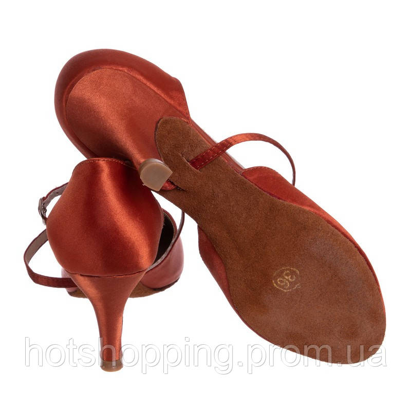 Обувь для бальных танцев женская Латина с закрытым носком F-Dance LD6001-BZ размер 36 цвет бронзовый ht - фото 5 - id-p2147838441