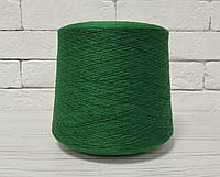 Летняя пряжа с хлопком,нить для вязания хлопковая(зелений)
