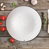 Подставная керамическая тарелка 26.5 см белая с ободком Bagheria Bright white