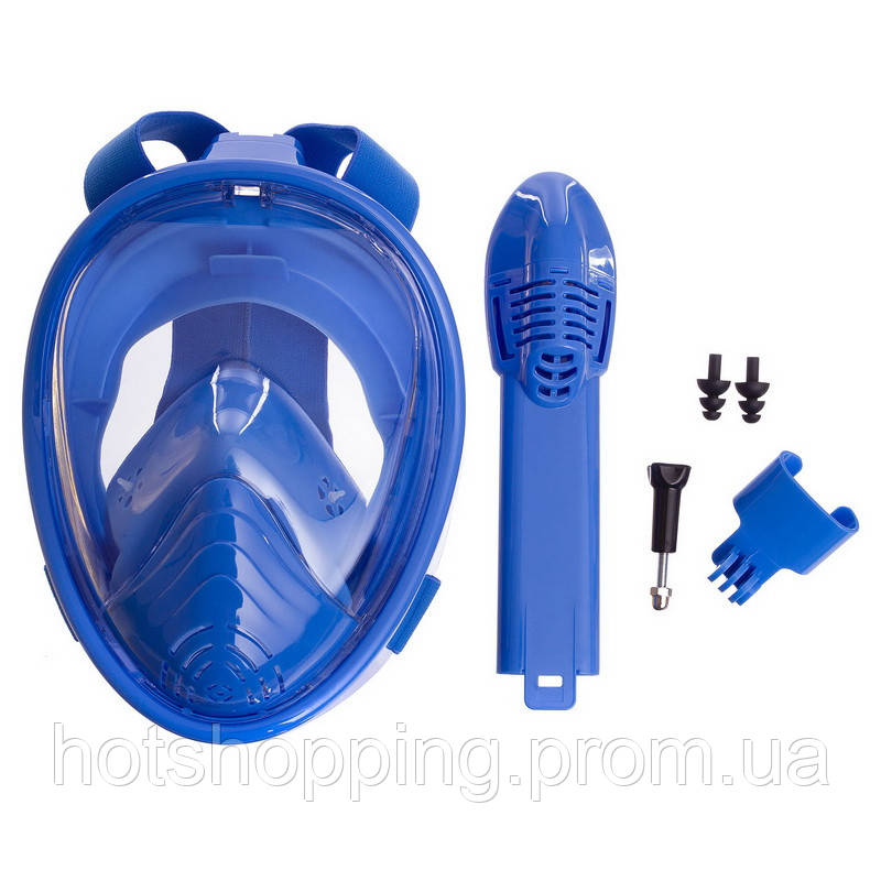 Маска для снорклинга с дыханием через нос детская Zelart PL-1294 XS голубой-белый ht - фото 6 - id-p2147815064