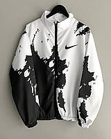 Ветровка мужская Nike бело-черная | Непродуваемая легкая весенняя осенняя куртка