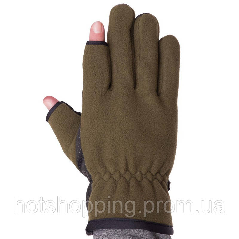 Перчатки для охоты и рыбалки (перчатки спиннингиста) Zelart BC-9241 размер L цвет оливковый ht - фото 3 - id-p2147848065