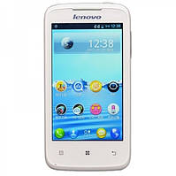 Сенсорный мобильный телефон Lenovo A376 2 SIM (125x63.7x10.3 мм) 4 Гб Белый 2 ядра Бюджетный смартфон
