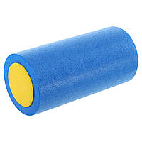 Роллер для йоги и пилатеса гладкий EPE Zelart FI-9327-30 цвет синий-желтый ht